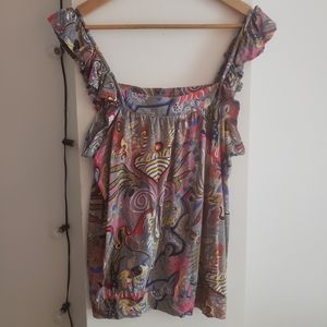 Abstract Gray Printed French Connection Top